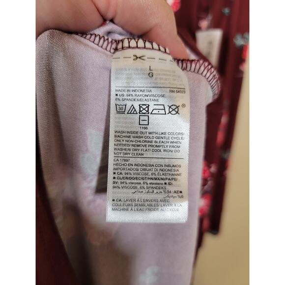 Old Navy NWT Twisted Floral Dress Knee Length Boat Neck Long Sleeves Size Large - Picture 7 of 7